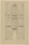 217431 Aanzicht van de westgevel van het eerste vierkant van de Domtoren te Utrecht.
